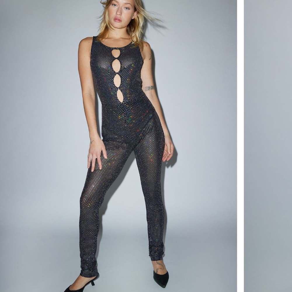 Urban Outfitters Glamorous Black Cutout Jumpsuit